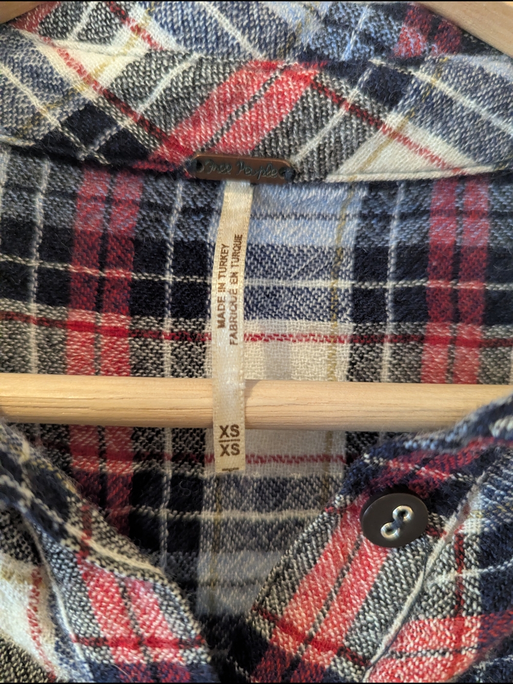 Free People Promise Anything Plaid Flannel Crop Ruffle Babydoll Shirt Top XS/S/M - Picture 9 of 13
